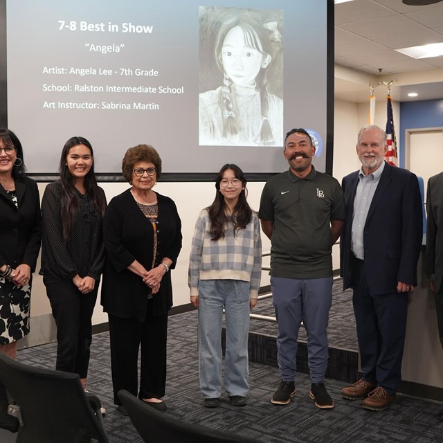 Best in Show recognition for a Ralston Artist at our GGUSD Board meeting