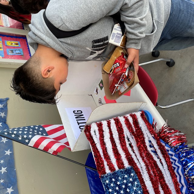 Students learn about voting for Patriotic Day